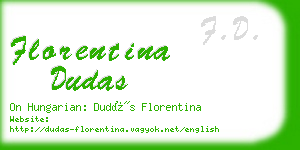 florentina dudas business card